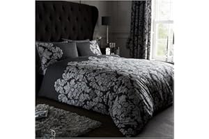 GC GAVENO CAVAILIA - Juego de Cama de edredón de Lujo, con Estampado de Damasco, Hecho en poliéster y algodón, tamaño Doble Color Negro. (200 x 200cm)