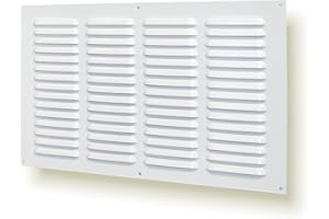 NORDBORN Rejilla de ventilación metálica con red para protección contra insectos (40 x 25 cm)