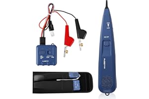 MAKDLY Tone Generator and Probe Kit, Wire Tracer Circuit Tester 200EP High Accuracy Inductive Amplifier Cable Toner RJ11 Adjustable Volume with Storage Bag, Telephone Line Finder Network Cable Collation
