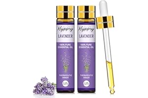 Hyppry 2 x 10ml Lavender Essential Oil 100% Pure Natural Undiluted - with Dropper, Lavender Oil Essential Oils for Diffuser for Home Fragrance, Skin Care, Massage, Bath, Soaps & Candles Making