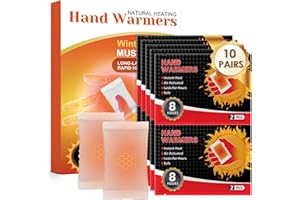 OKALABANDEE 10 Pares Calentadores Manos,Hand Warmer Almohadillas, Calentadores De Manos Activados por Aire, Se Calientan En Minutos, por Aire para Actividades, Ideal para Guantes, Bolsillos