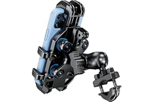 BRCOVAN Motorrad Handyhalterung mit Vibrationsdämpfer, Anti-Shake Handy Motorradhalterung, Verstellbar Lenker Handyhalter für Motorrad, Fahrrad, Roller, ATV, für 5,4 Zoll - 7,2 Zoll Smartphones