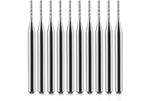 EU_HOZLY - Punte per incisione, in carburo, 3,175 mm, per macchine CNC, per PCB, 1,0 mm, confezione da 10