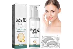 MHDUYEG Jasminsalbe Augenringe, Jasminsalbe gegen Augenringe und Schlupflider, Jasmin Salbe Plus Jasmine Eye Cream, Aktive Jasminsalbe mit Collagen und Aloe Vera, Jasmin Creme Augenringe 100ML