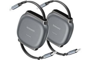 TOOCKI 100 W wysuwany kabel USB C (1 m, 2 szt.), kabel do szybkiego ładowania USB C z magnetycznym gniazdem do podróży, samochodu, codziennego użytku, 4 wstępnie ustawione długości do iPhone 16/15, Galaxy