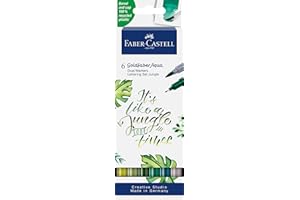 Faber-Castell 164517 - Goldfaber Aqua Dual Marker, Jungle, z końcówką pędzelkową i cienkopisem, etui 6 szt.
