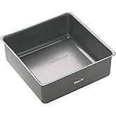MasterClass KCMCHB35 23 cm Deep Cake Tin with PFOA Non Stick and Loose Bottom, 1 mm Carbon Steel, 9 Inch Square Pan, Grey