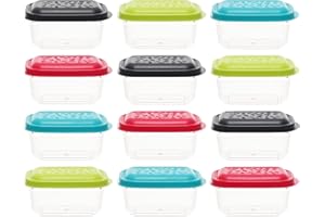 idea-station recipientes para Alimentos plastico 12 x 250 ml - Colores - con Tapa - Botes Cocina almacenaje - Fiambrera Infantil