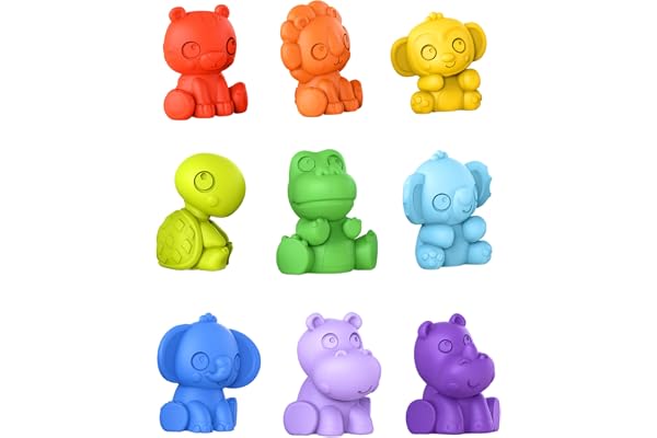 Bright Starts, 9 Jouets pour Le Bain, Animaux Tropicaux, Tout Doux a Manipuler, Éveil des Capacités Motrices Fines, 3 Mois+