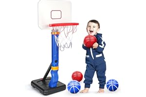 ‎YIMORE YIMORE Basketballkorb Kinder, Basketballkorb Outdoor Indoor mit Ständer Höhenverstellbarer 70-138cm, Basketballkorb Indoor für Zimmer Spielzeug für Kinder von 3 bis 8 Jahren