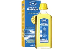 SAGUNA LYSI ISLÄNDISCHER LEBERTRAN mit den Vitaminen A, D und E, Zitronengeschmack, 240ml, von höchster Qualität für ein gestärktes Immunsystem