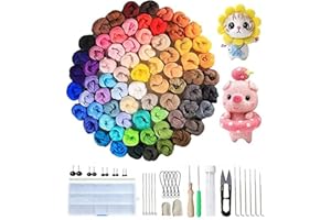 CHAWHO Juego de Lana de Fieltro Kit de inicio de Fieltro de Aguja - 72 Colores Lanas Fieltro Hilo de Conjunto de Fieltro de Lana con Herramientas de Fieltro de Lana para DIY Manualidades y Artesanía
