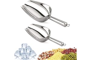 TADPOLEZ 2 Pcs Hielo De Acero Inoxidable Pala,Cucharas Helado Cucharada Caramelo Dulces Pala Para Harina Inoxidable Pala Pala Para Boda Buffet Bar Para Cocinas, Bares, Bufés, Fiestas, Cereales, Secos, Especias