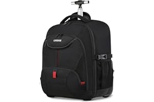 LIGSAN Plecak Podróżny z Kółkami, Plecak na Kółkach dla Mężczyzn i Kobiet, Torby na laptopa, Wodoodporny Plecak, Torba Kabinowa z Kółkami, Plecak na Kółkach, Walizka, Torba Szkolna