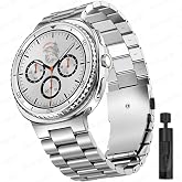 Rongep [Stainless Steell] Samsung Galaxy Watch 8 44mm/40mm/Classic 46mm ile Uyumlu &Ccedil;elik Kordon [Kısaltma Aparatlı] Paslanmay