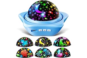 One Fire Projektor gwiaździstego nieba,360° obrót 48 kolorów lampka nocna LED dla dzieci, 3 filmów Galaxy Projektor LED, projektor gwiazda,Gwiazdki to ulubione prezenty dla chłopców i dziewczynek