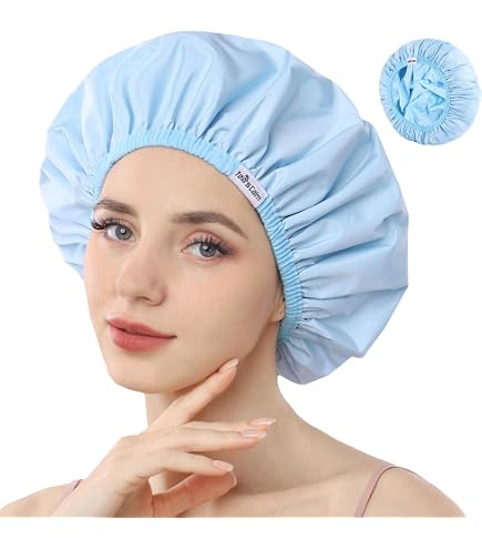 Bonnet De Nuit Et Douche En Wax Et Satin - Multicolore - Fait Main Au Togo