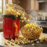 VikriDA Hot Air Popper, Electric Popcorn Maker Machine with 1200W, No Oil Needed, Healthy and Delicious Snack for Kids, Adult