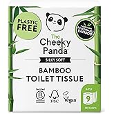 The Cheeky Panda Bamboo Toilet Paper – 9 Rolls of Toilet Paper | Plastic Free Packaging and Sustainable Toilet Tissue | 100% 