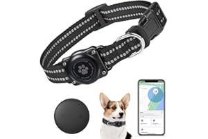JIARUI Smart Dog Tracker, Mini GPS Dog Tracker Collar(iOS Only)- No Monthly Fees-Works with Apple Find My-Pet Waterproof Collars (1 Pack)
