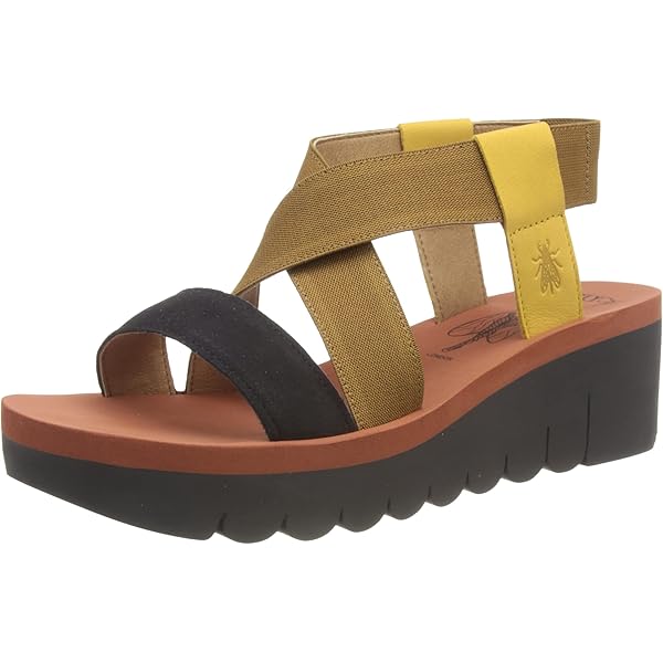 Fly London Sandalias Mujer Coral, Cruce De Tiras En Piel