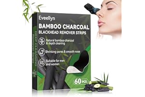 EVEELLYN Blackhead Remover, Charcoa Pore Strips 60 PCS, Deep Cleansing Nose Strips Blackhead for All Skin Types, Keep Skin Clear and Tighten Pores