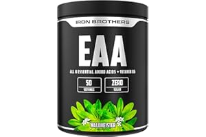 ‎IRON BROTHERS EAA Zero von IRON BROTHERS – 500g – Waldmeister – Vegan & Zuckerfrei Alle 8 Essentiellen Aminosäuren Pulver im 8 Pattern Human Code Verhältnis + Vitamin B6 ohne Nachgeschmack (Waldmeister)