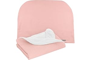 MIMUSELINA Copertina Neonato Invernale in Cotone | Coperta Invernale Neonato 70x90cm Calda e Morbida | Coperta Lettino e Culla Avvolgi Bambino | Ideale per Inverno e Mezze Stagioni | Waffle Pink