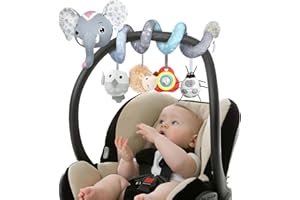 Vicloon Activity-Spirale Spielzeug,Kinderwagen Spielzeug, Aufhängen an Babyschale oder Kinderbett, Reise Aktivität Spielzeug, Für Babys und Kleinkindern ab 0+ Monaten -Süßer Elefant