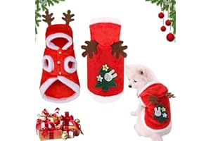 Gxlaihly Costume di Natale per Animale Domestici, Costume Natalizio per Gatti Cani, Vestiti di Natale per Cane, Pet Costume Natalizio, Gatto Vestiti Natale, Costume di Natale per Cani e Gatti (B-XL)