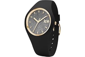 Ice-Watch - Ice Glitter czarny - czarny zegarek damski z silikonowym paskiem