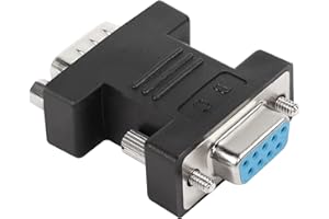 QIANRENON RS232 DB9 Prolunga Adattatore DB9 Femmina a Maschio Extender Connettore 9Pin RS232 Serial Prese Converter, per Seriale Comunicazione Modem Stampanti Scanner, Nero
