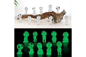 AIBAOBAO 10 Stück Prinzessin Mononoke Figur Waldgeister, leuchten im Dunkeln, Gartendekoration, Miniatur Mononoke leuchtende Baumelelfen Gartenarbeit, Topfdekoration, Halloween gartendeko