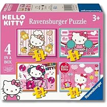 Hello Kitty – Set Da 46 Magneti Da Frigo Per Bambini, Con Scene Di Gioco E Custodia In Latta
