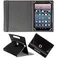Acm Rotating Leather Flip Case Compatible with Amazon Fire Hd 10 2017 Tablet Cover Stand Black