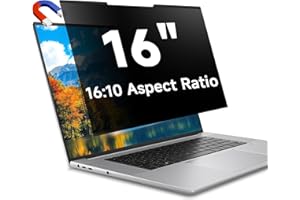 STARY Laptop Privacy Screen 16 Inch Magnetic, 16:10 Aspect Ratio Removable Anti Spy Blue Light Glare Laptop Privacy Screen Filter for Dell/Hp/Acer/Lenovo/Samsung/Asus/Sony