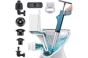 NiC IS COCNG Desatascador inodoro,Desatascador tuberias profesional, desatascador wc, ventosa Presion, pistola desatascador con 3 ventosas para Cuartos de Baño Inodoros Lavabos vater