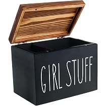 SUPPUIMNT Holz Aufbewahrungsbox Hygieneartikel, Tamponhalter Für Badezimmer Vielseitige Tampon Aufbewahrungsblock Organizer Praktischer Taschentuchbox Tampon Mit Klappdeckel Lady Stuff (B