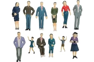 jojofuny 12 Pezzi Persone Figurine 1: 25 Modello in Scala Figure Minuscole Persone Figure Figure Treno Parco Persone Figure per Le Scene Miniature Layout Puntelli