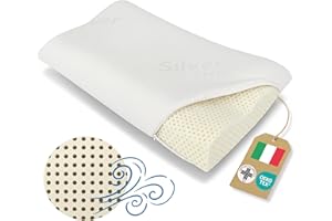 DREAM MATERASSI DREAM Cuscino Cervicale per Dormire Doppia Onda Cuscino Memory Foam Traspirante Certificato Dispositivo Medico Guanciale Memory Foam Made in Italy Federa Lavabile Argento Antibatterico (Memory Air)