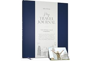 BIBI & BEAU Travel Planner & Holiday Journal for 16 Trips – Navy Adventure Scrapbook, Bucket List & Travel Diary for Women, Men & Couples – Gift for Travellers
