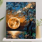 Palmiye Hobi Sanat Sayılarla Boyama Tuval Seti Fır&ccedil;a Boya Dahil (&Ccedil;ıtalı) 40x50 CM - Yakamoz