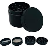 GRINDER Par&ccedil;alayıcı Metal baharat &ouml;ğ&uuml;t&uuml;c&uuml; herb spice 4 katmanlı 40MM / 50MM / 63MM (SIYAH, 40MM)