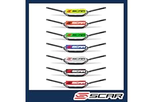 SCAR Guidon Moto Cross 22mm - Moyen - Alu Street Roadster Hornet CB Bandit GSR Z750 - Mousse orange fluo