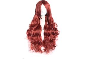 MapofBeauty 80cm/ 31 Pollice Lungo Ricci Donna Ricci Parrucche (Arancione Rosso)