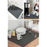 Dish Drying Mat Super Water Absorbent Countertop Dishwasher Microfiber Mat Black 35X50Cm