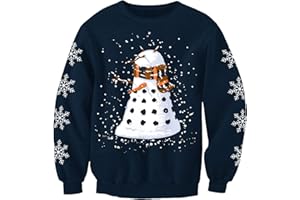 CHRISTMAS JUMPERS - NOSTALGIC Sci Fi Snowman Adults TV Inspired Christmas Jumper Sweatshirt