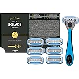 by Amazon Rasoio Corpo ed Intimo Uomo a 5 lame con 6 ricariche