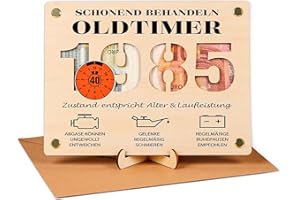 Giftota 2025 Geschenke zum 40 Geburtstag Mann, Witzige Geldgeschenke Holz mit Umschlag, Geldgeschenk 40. Geburtstag Mann - Schonend Behandeln 1985 Oldtimer