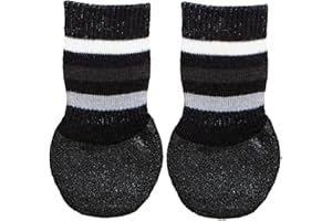 Trixie Non-Slip Socks for Dogs, Paw Protecter, Protect from Small Wounds, Cold Floors and Dusty Furniture, Black, 2 pcs (XL)